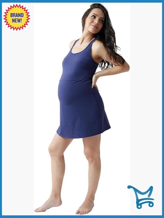 Dresses & Skirts - Maternity Active Tennis Skort Dress with Built-in Shorts, Nursing Friendly